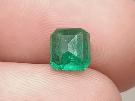 1.24ct Intense Deep Green Zambian Emerald , 100% Natural Earth Mined Gem. - SMSGEMS 