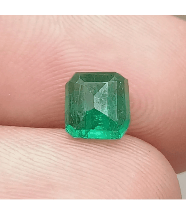 1.24ct Intense Deep Green Zambian Emerald , 100% Natural Earth Mined Gem. - SMSGEMS 
