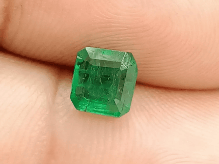 1.24ct Intense Deep Green Zambian Emerald , 100% Natural Earth Mined Gem. - SMSGEMS 