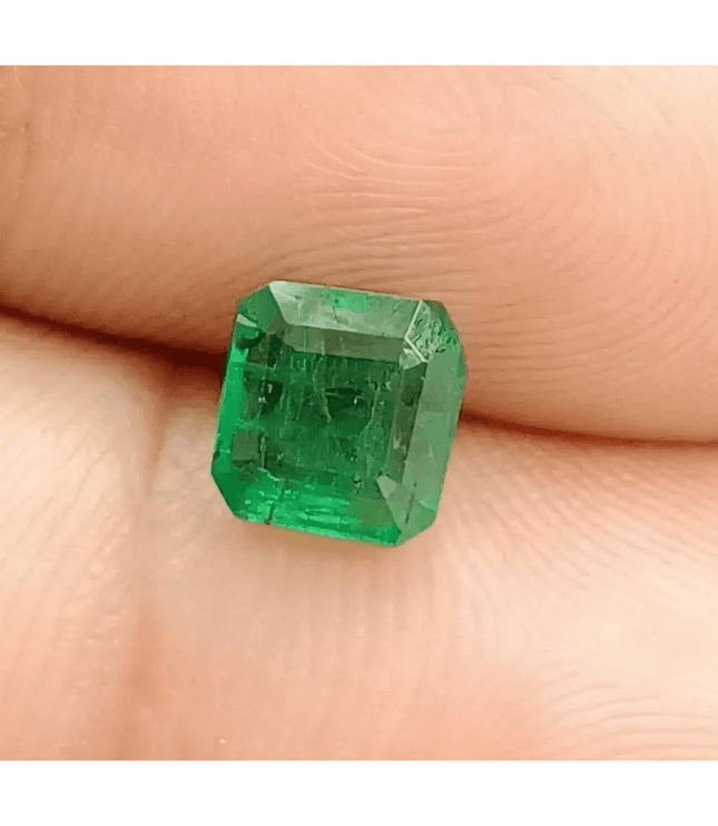 1.24ct Intense Deep Green Zambian Emerald , 100% Natural Earth Mined Gem. - SMSGEMS 