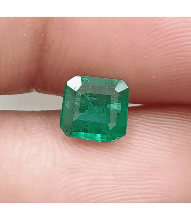 1.24ct Intense Deep Green Zambian Emerald , 100% Natural Earth Mined Gem. - SMSGEMS 