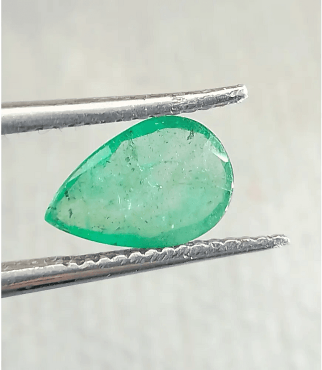 1.25ct Neon Green Zambian Emerald, 100% Natural Gem - SMSGEMS 