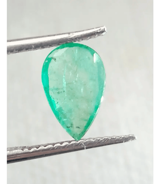 1.25ct Neon Green Zambian Emerald, 100% Natural Gem - SMSGEMS 
