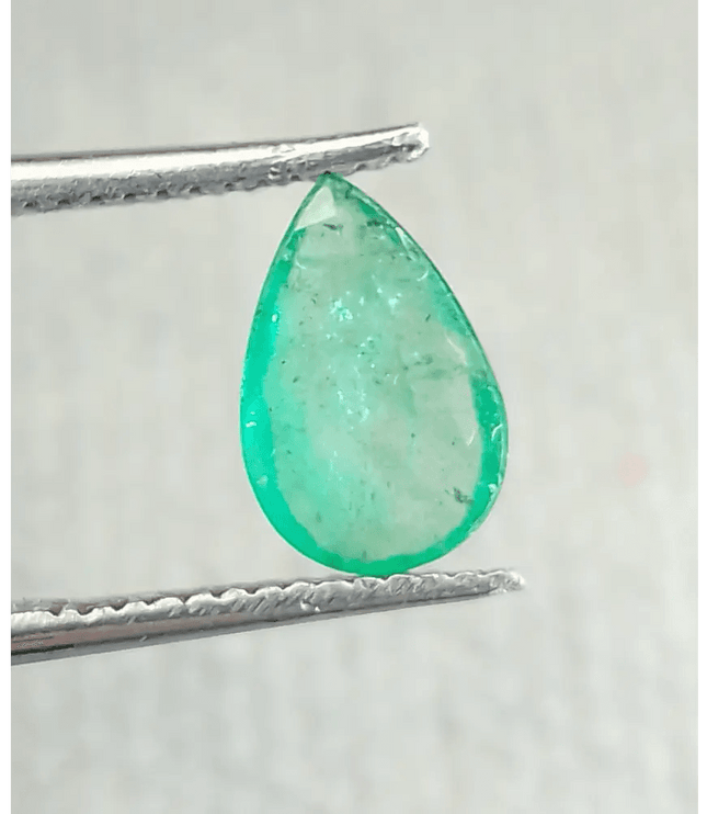 1.25ct Neon Green Zambian Emerald, 100% Natural Gem - SMSGEMS 