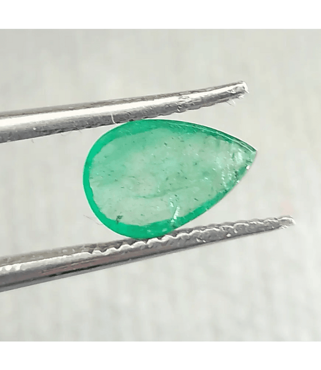 1.25ct Neon Green Zambian Emerald, 100% Natural Gem - SMSGEMS 