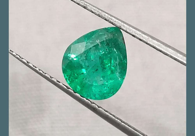 1.28ct Intense Green Zambian Emerald, Natural Earth Mined Gemstone - SMSGEMS 