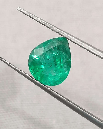 1.28ct Intense Green Zambian Emerald, Natural Earth Mined Gemstone - SMSGEMS 