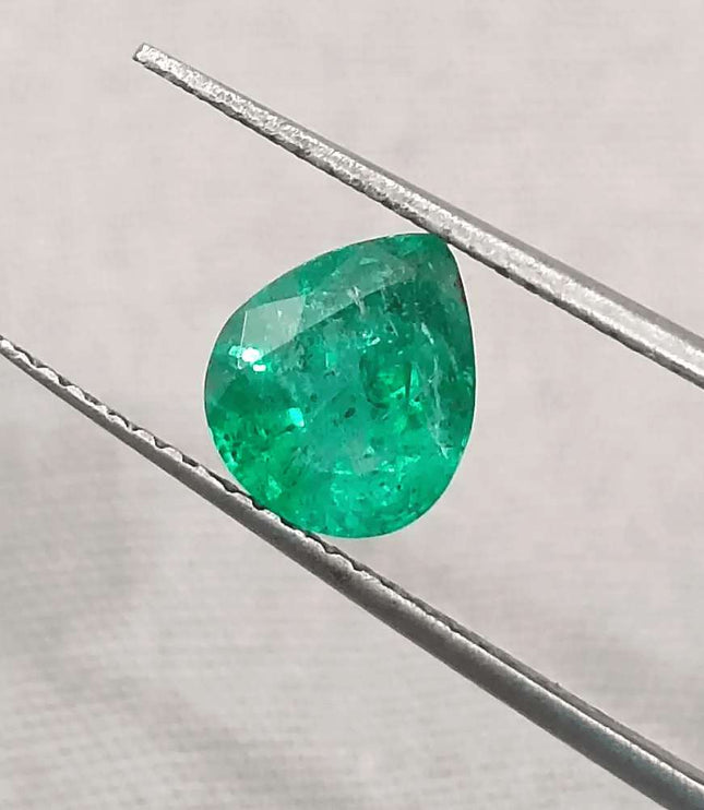 1.28ct Intense Green Zambian Emerald, Natural Earth Mined Gemstone - SMSGEMS 