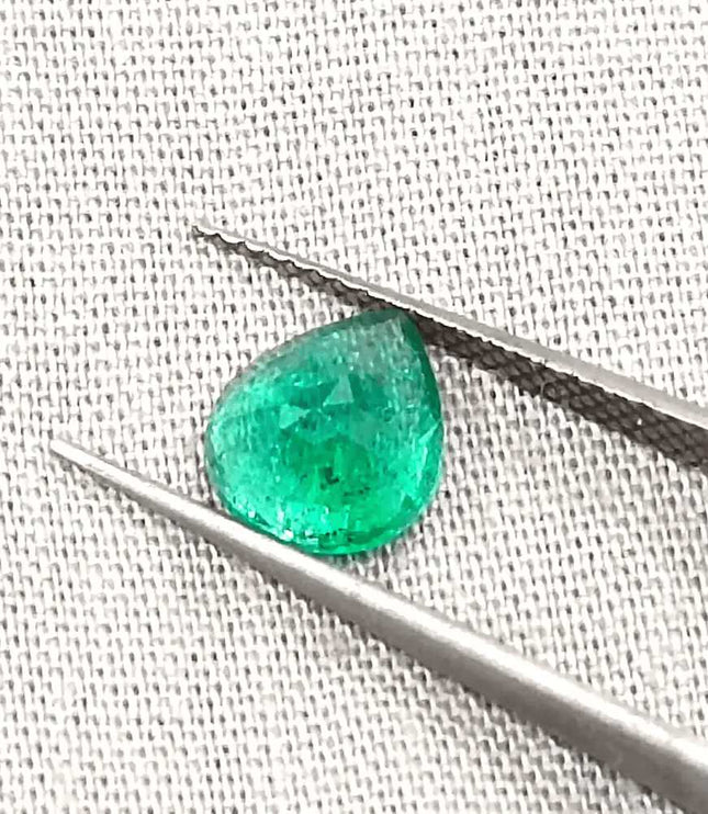 1.28ct Intense Green Zambian Emerald, Natural Earth Mined Gemstone - SMSGEMS 
