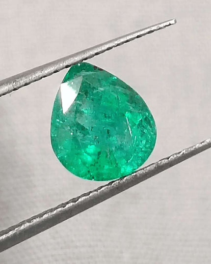 1.28ct Intense Green Zambian Emerald, Natural Earth Mined Gemstone - SMSGEMS 