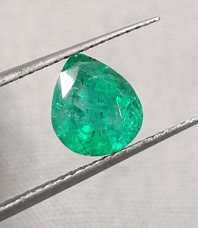1.28ct Intense Green Zambian Emerald, Natural Earth Mined Gemstone - SMSGEMS 