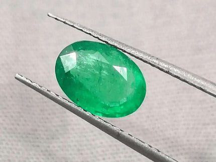 1.31ct Vivid Green Zambian Emerald, Natural Earth Mined Gemstone - SMSGEMS 