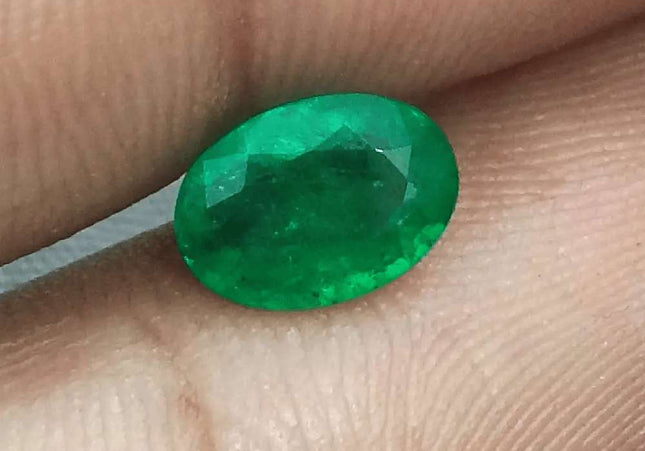 1.31ct Vivid Green Zambian Emerald, Natural Earth Mined Gemstone - SMSGEMS 