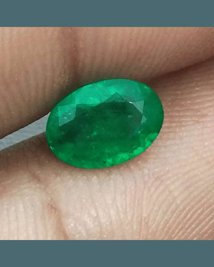 1.31ct Vivid Green Zambian Emerald, Natural Earth Mined Gemstone - SMSGEMS 