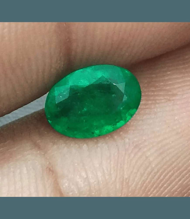 1.31ct Vivid Green Zambian Emerald, Natural Earth Mined Gemstone - SMSGEMS 
