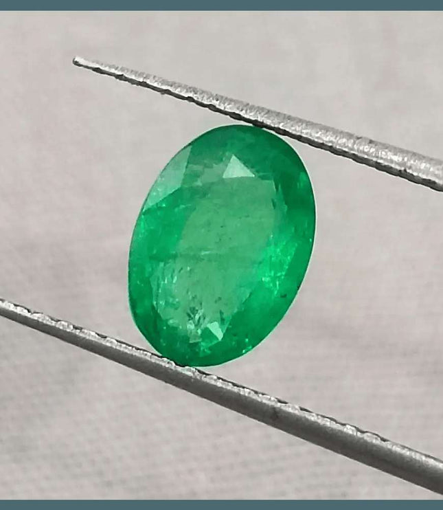1.31ct Vivid Green Zambian Emerald, Natural Earth Mined Gemstone - SMSGEMS 