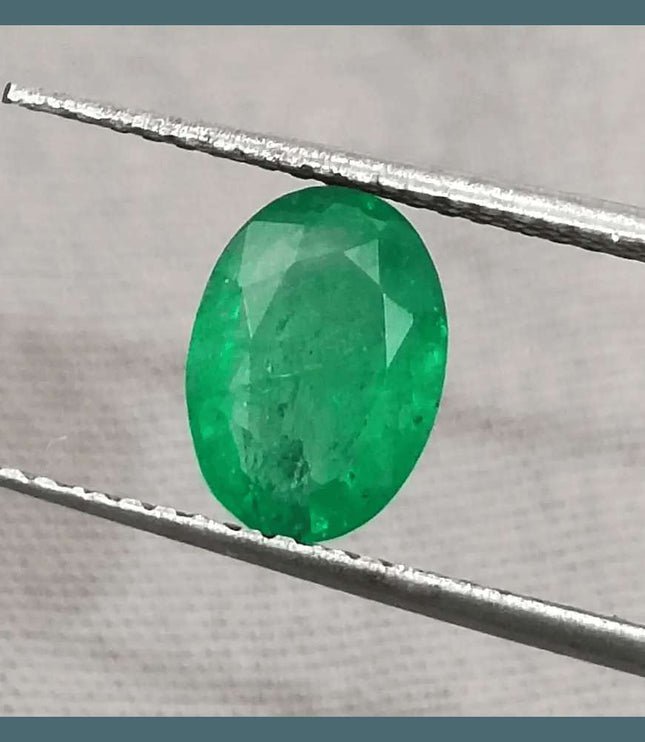 1.31ct Vivid Green Zambian Emerald, Natural Earth Mined Gemstone - SMSGEMS 