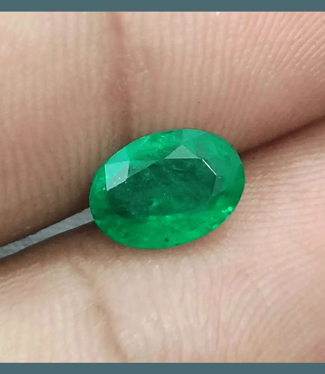 1.31ct Vivid Green Zambian Emerald, Natural Earth Mined Gemstone - SMSGEMS 