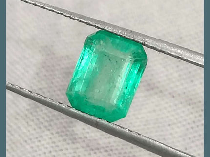 1.33ct Pastel Green Emerald Certified By GSI, Natural Gemstone - SMSGEMS 