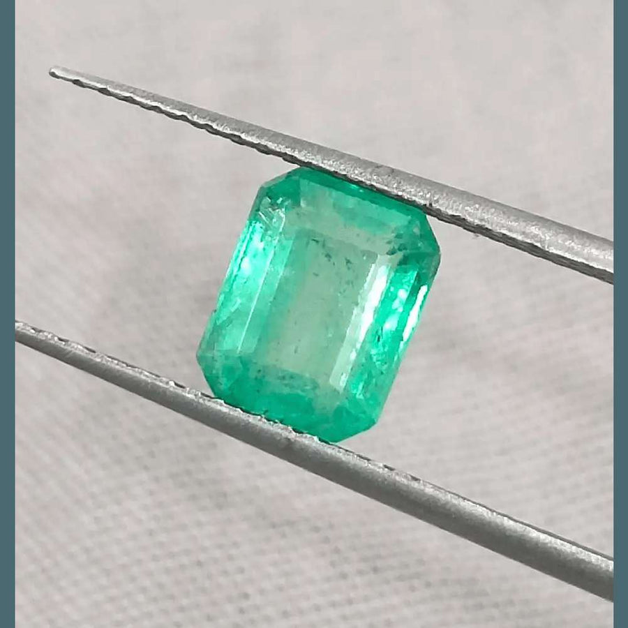 1.33ct Pastel Green Emerald Certified By GSI, Natural Gemstone - SMSGEMS 
