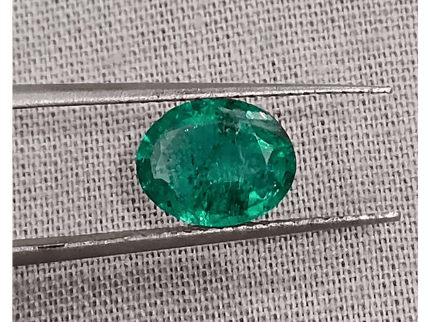 1.34ct Medium Deep Vivid Green Zambian Emerald , 100% Natural Earth Mined Gemstone - SMSGEMS 