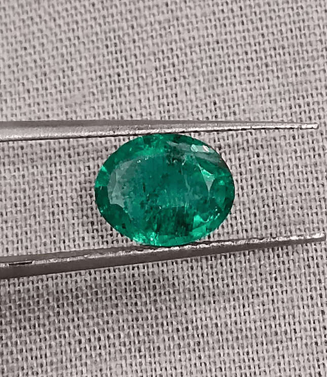 1.34ct Medium Deep Vivid Green Zambian Emerald , 100% Natural Earth Mined Gemstone - SMSGEMS 