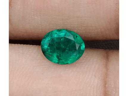 1.34ct Medium Deep Vivid Green Zambian Emerald , 100% Natural Earth Mined Gemstone - SMSGEMS 