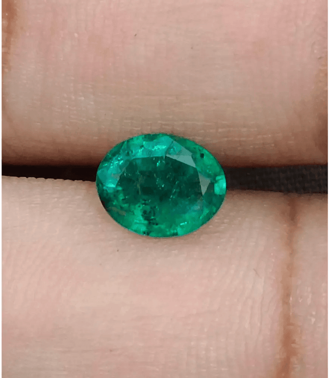 1.34ct Medium Deep Vivid Green Zambian Emerald , 100% Natural Earth Mined Gemstone - SMSGEMS 