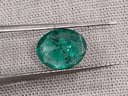 1.34ct Medium Deep Vivid Green Zambian Emerald , 100% Natural Earth Mined Gemstone - SMSGEMS 
