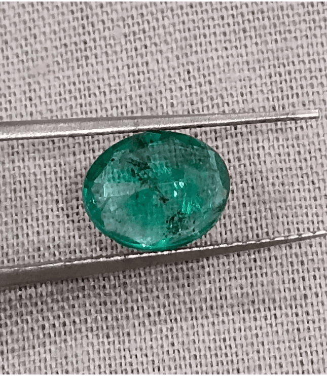 1.34ct Medium Deep Vivid Green Zambian Emerald , 100% Natural Earth Mined Gemstone - SMSGEMS 