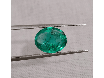 1.34ct Medium Deep Vivid Green Zambian Emerald , 100% Natural Earth Mined Gemstone - SMSGEMS 