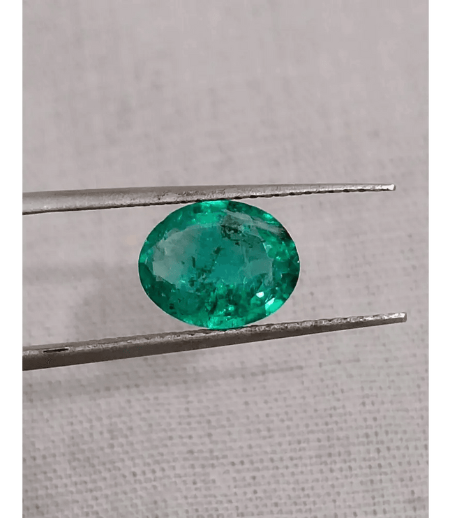 1.34ct Medium Deep Vivid Green Zambian Emerald , 100% Natural Earth Mined Gemstone - SMSGEMS 