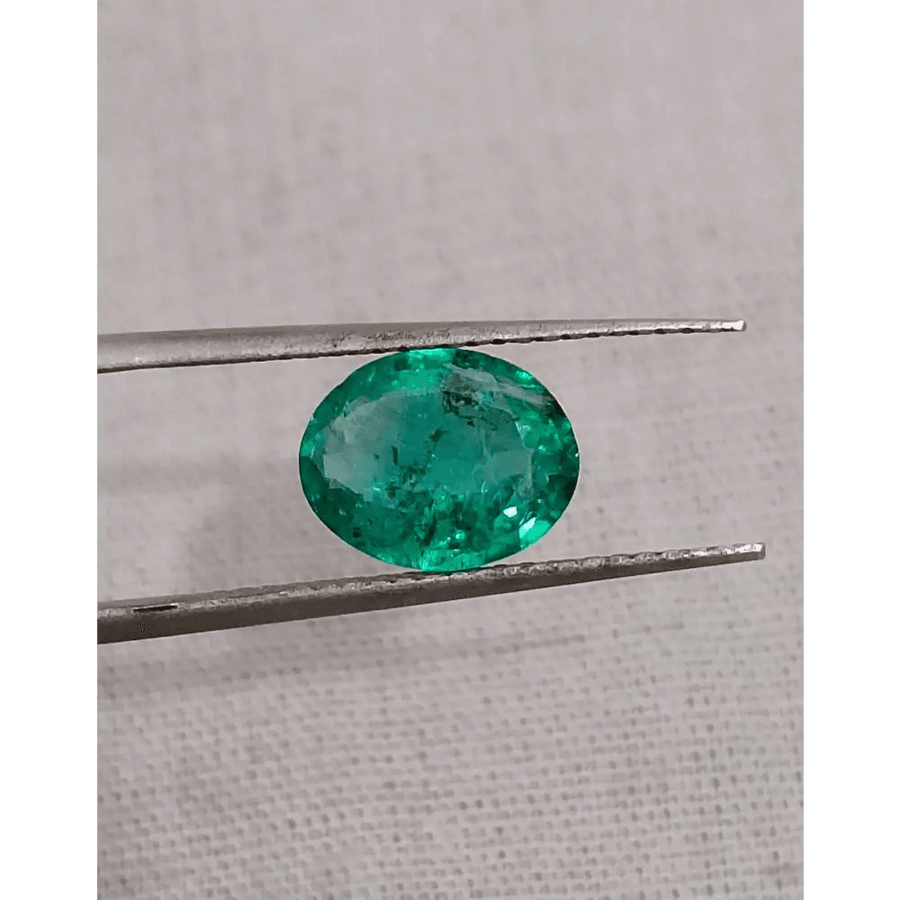 1.34ct Medium Deep Vivid Green Zambian Emerald , 100% Natural Earth Mined Gemstone - SMSGEMS 