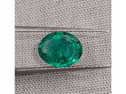 1.34ct Medium Deep Vivid Green Zambian Emerald , 100% Natural Earth Mined Gemstone - SMSGEMS 