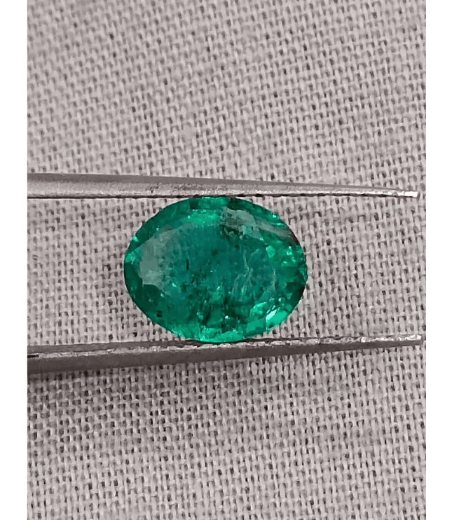 1.34ct Medium Deep Vivid Green Zambian Emerald , 100% Natural Earth Mined Gemstone - SMSGEMS 