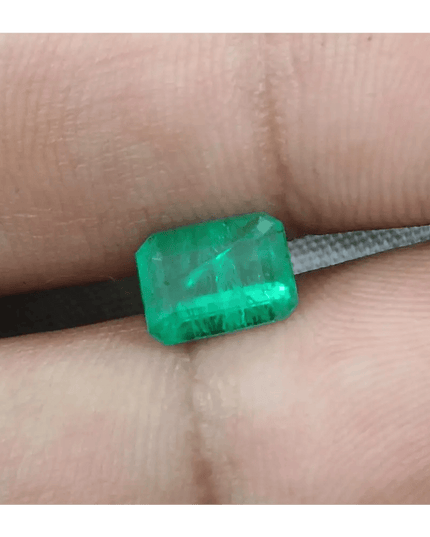 1.37ct Golden Green Swat Emerald, 100% Natural Earth Mined Gemstone. - SMSGEMS 