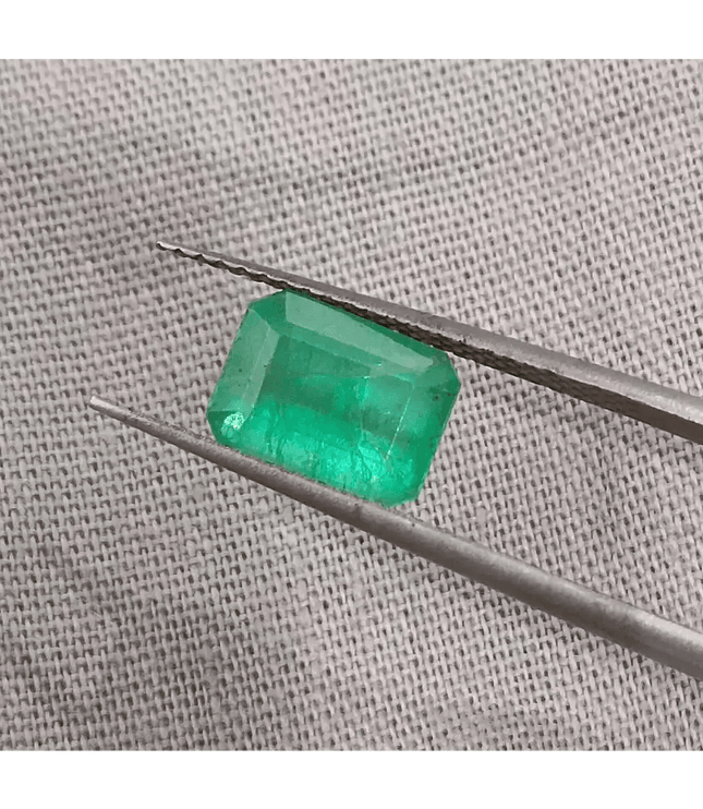 1.37ct Golden Green Swat Emerald, 100% Natural Earth Mined Gemstone. - SMSGEMS 