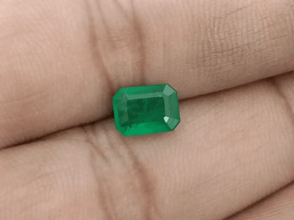 1.37ct Vivid Green Zambian Emerald, Natural Gem - SMSGEMS 
