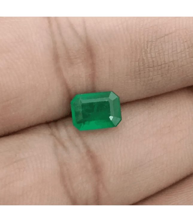1.37ct Vivid Green Zambian Emerald, Natural Gem - SMSGEMS 