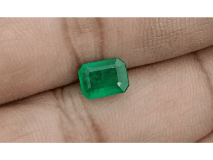 1.37ct Vivid Green Zambian Emerald, Natural Gem - SMSGEMS 
