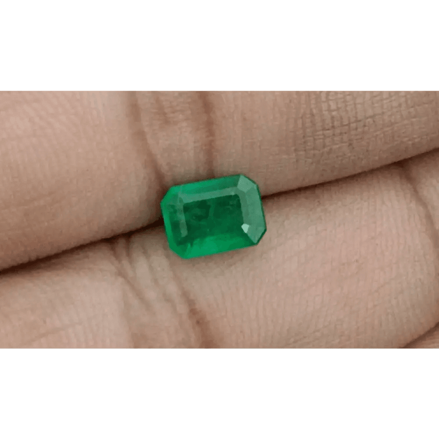 1.37ct Vivid Green Zambian Emerald, Natural Gem - SMSGEMS 
