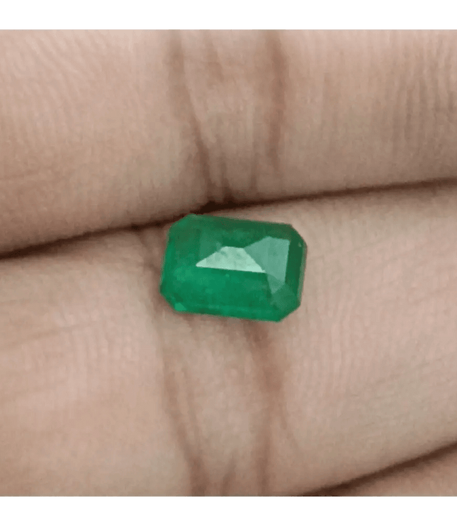 1.37ct Vivid Green Zambian Emerald, Natural Gem - SMSGEMS 