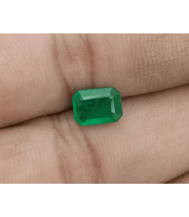 1.37ct Vivid Green Zambian Emerald, Natural Gem - SMSGEMS 