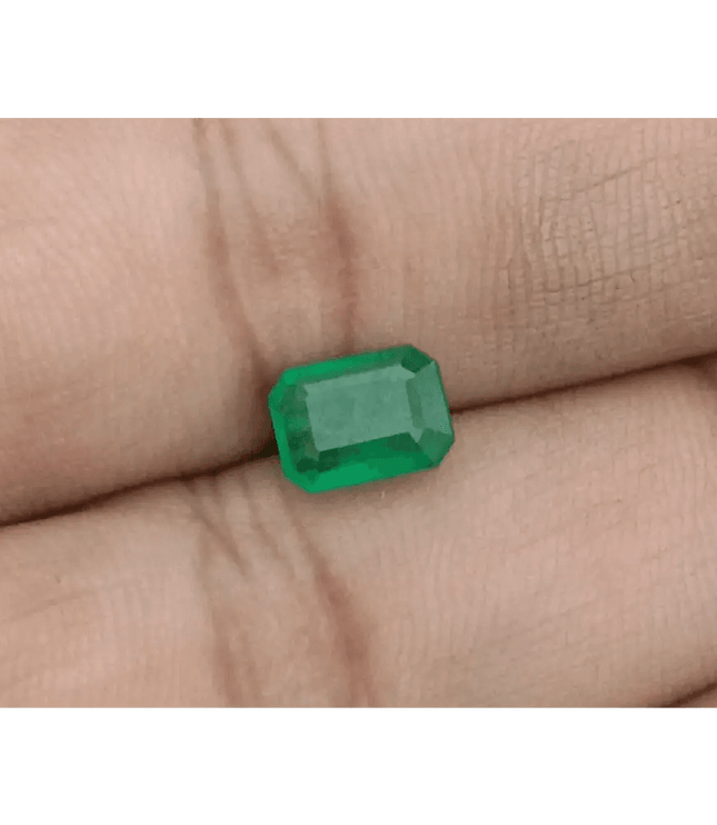 1.37ct Vivid Green Zambian Emerald, Natural Gem - SMSGEMS 
