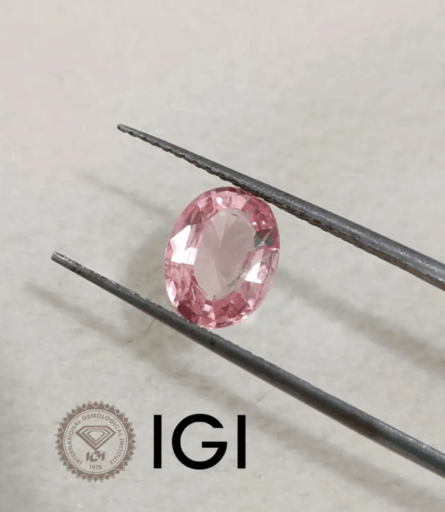 1.51ct IGI Certified Sunrise Padparadscha Sapphire, Natural unheated Gemstone - SMSGEMS 