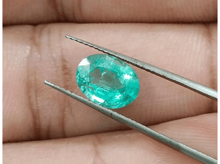 1.52ct Pastel Green Emerald , 100% Natural Earth Mined Gemstone - SMSGEMS 