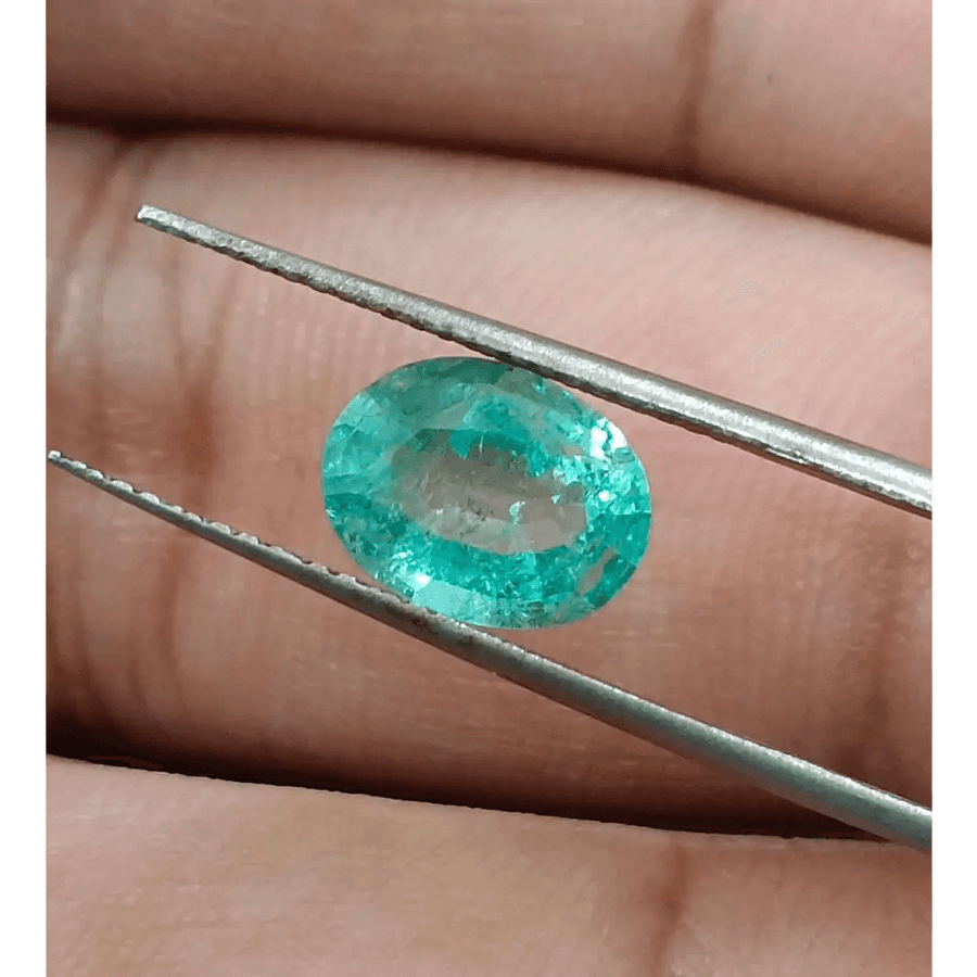 1.52ct Pastel Green Emerald , 100% Natural Earth Mined Gemstone - SMSGEMS 