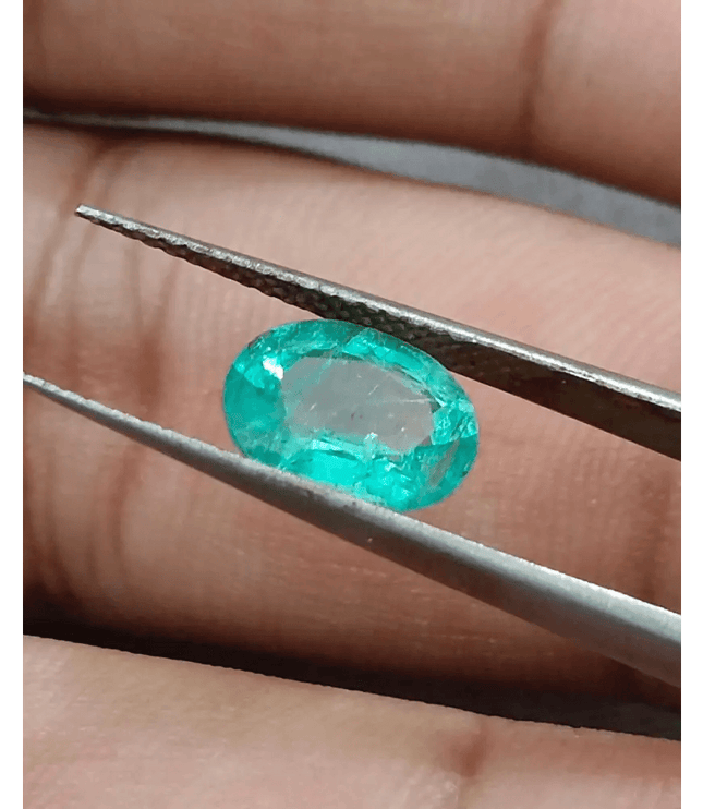 1.52ct Pastel Green Emerald , 100% Natural Earth Mined Gemstone - SMSGEMS 
