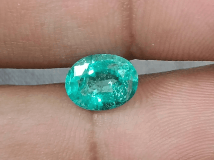 1.52ct Pastel Green Emerald , 100% Natural Earth Mined Gemstone - SMSGEMS 