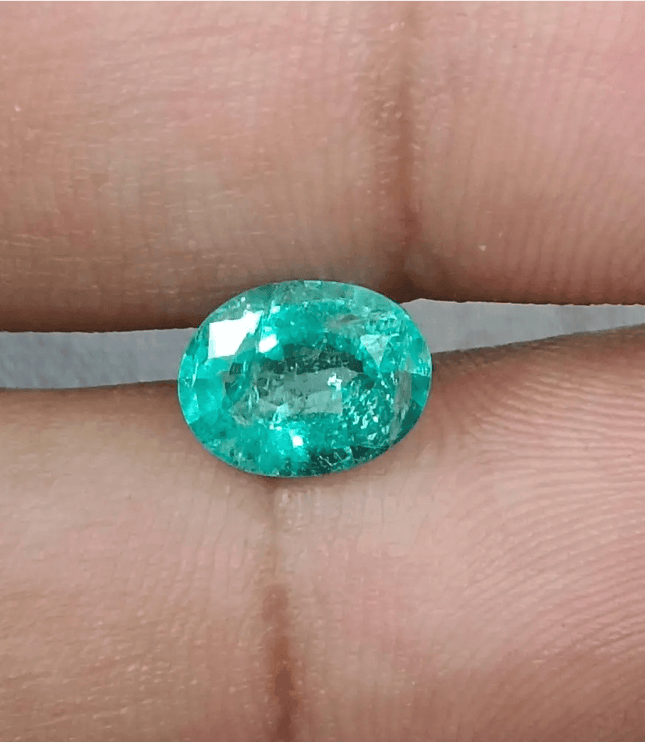 1.52ct Pastel Green Emerald , 100% Natural Earth Mined Gemstone - SMSGEMS 